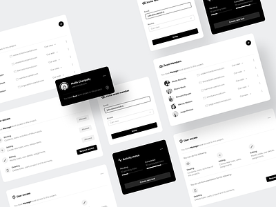 Clean Interface Elements app black cards clean components design interface invite popup project ui user ux web website white