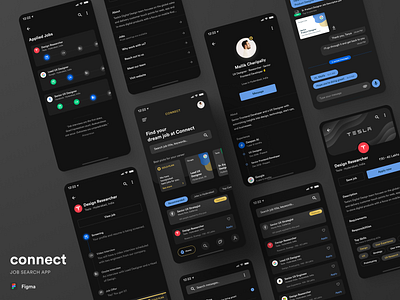 Connect App - Dark Mode by Mallik Cheripally on Dribbble