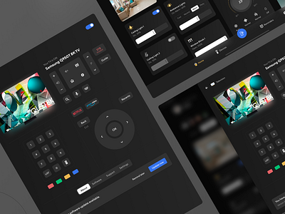 Smart Home App - TV Control app clean clean design controller dark mode dark ui design flat mobile app smart home smarthome ui ux