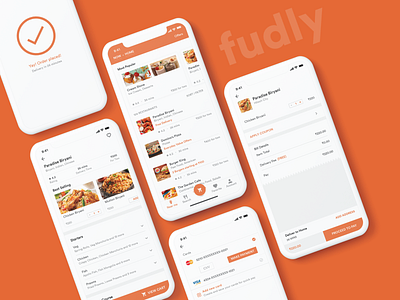 Fudly - Food Delivery App app design flat food app food delivery food delivery app iphone mobile app design ui ux