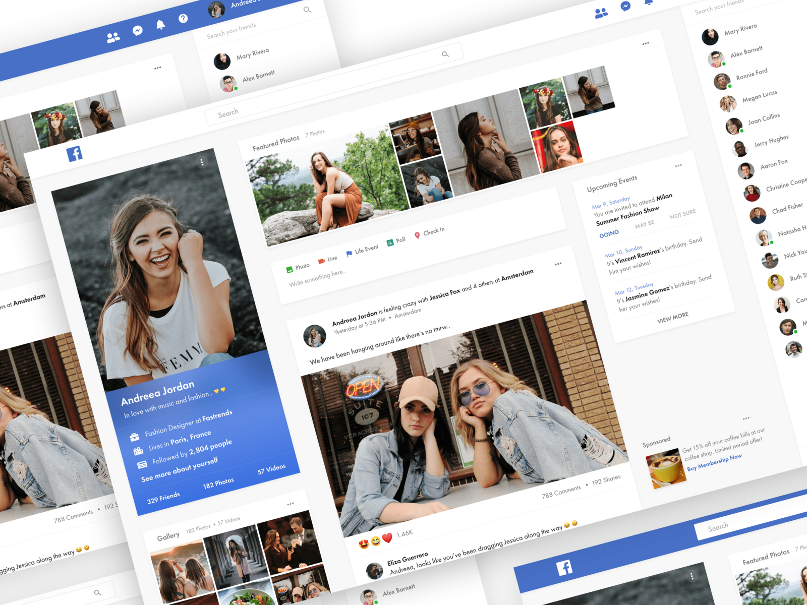 Facebook Concept - Profile by Mallik Cheripally on Dribbble