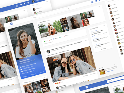 Facebook Concept - Profile concept app design facebook facebook app flat profile profile design redesign concept social app ui ux