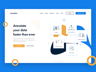 AI Data Annotation - Landing Page Exploration adobe xd annotate annotation app artificial intelligence exploration illustration landing landing page ui ux website xd