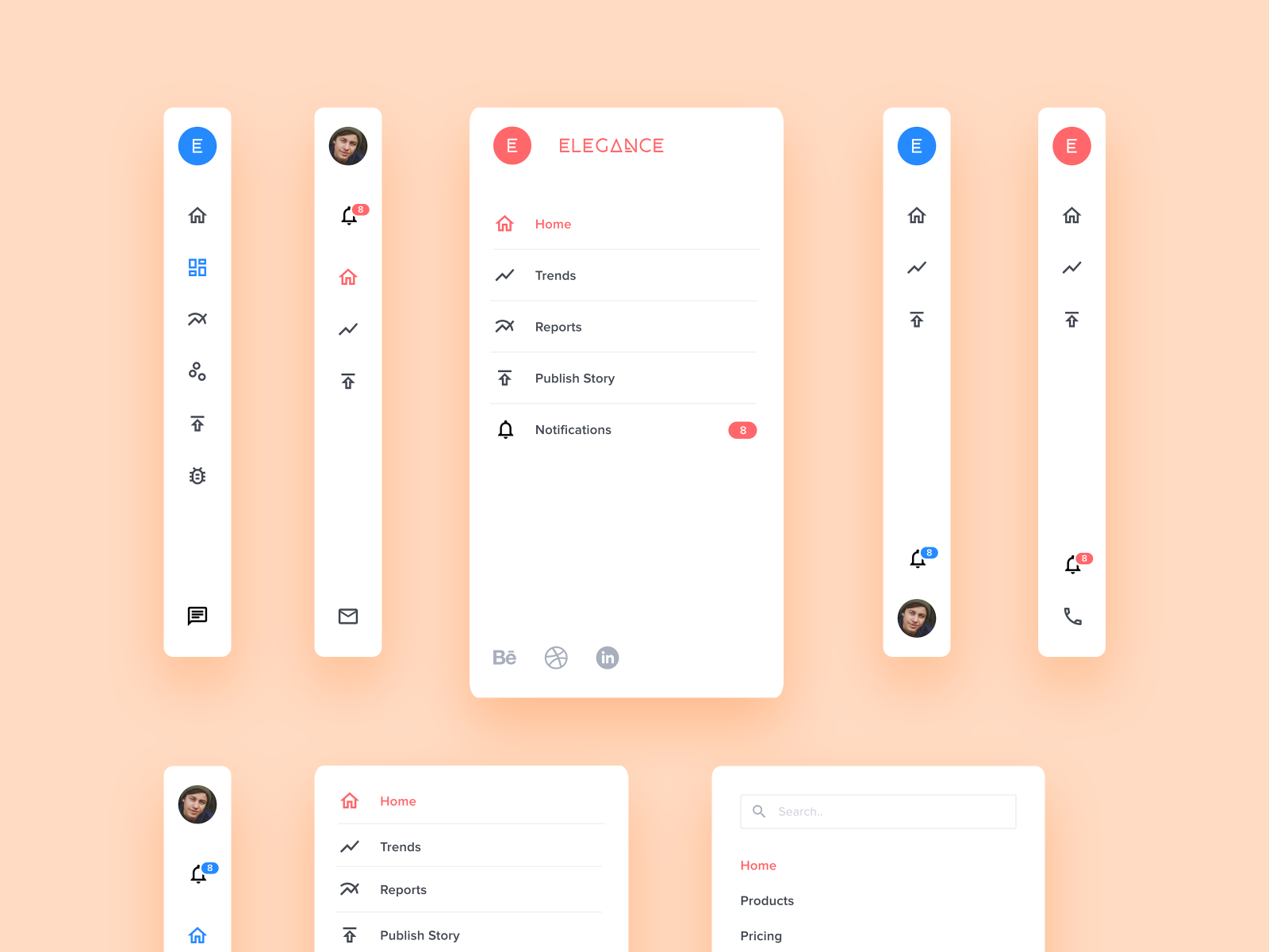 Elegance Design System Vertical Navigation by Mallik Cheripally on Dribbble