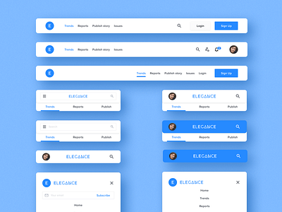 Elegance Design System - Navigation by Mallik Cheripally on Dribbble