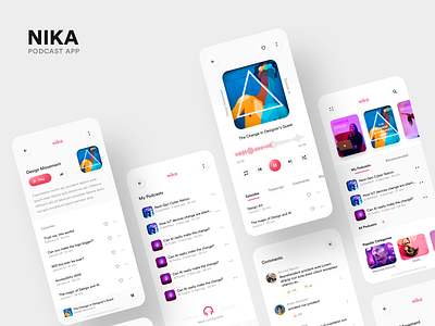 Nika Podcast App #2 app clean clean design concept design figma flat list mobile app mobile app design music app podcast podcasting soft ui ui ux