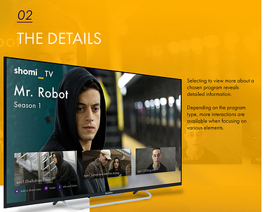 tvOS Concept Video Streaming App - Program Details tv app tvos ui