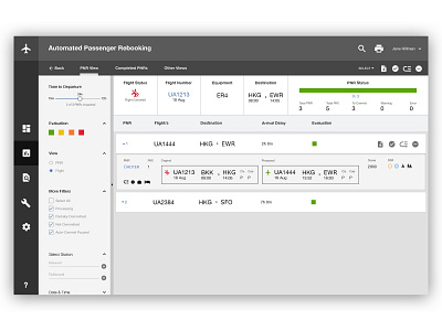 Passenger Manager Filters enterprise material table ui