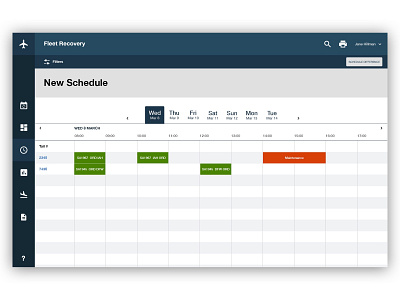 Schedule calendar enterprise material schedule ui