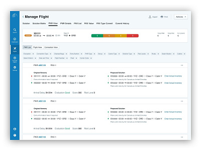 Passenger Itinerary View blueprint.js enterprise application sketch