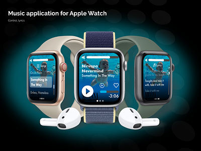 Music application for Apple Watch album apple apple watch cover lyrics music nirvana song spotify
