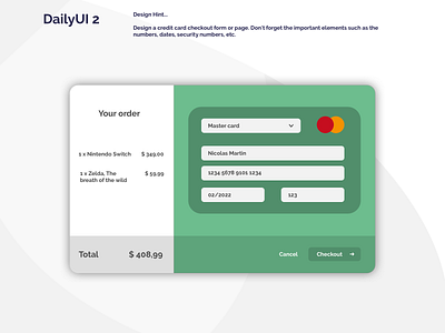DailyUI 2 card checkout creditcard dailyui dailyuichallenge pay payment zelda