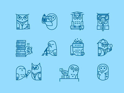 Owls branding design icon illustration poligraphy vector