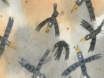 3 bird chinese illustration