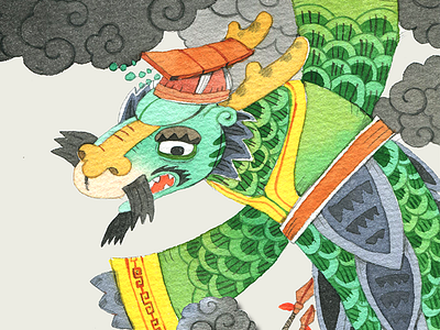 The Dragon King dragon illustration watercolor