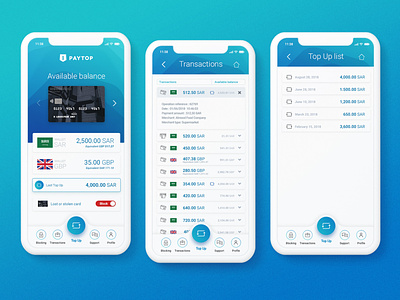 Concept App PayTop app design mobile ui ux