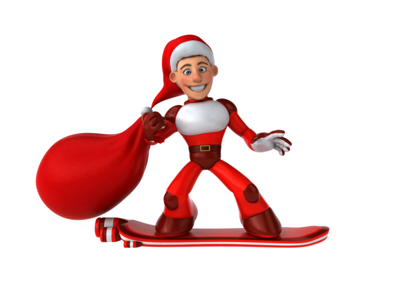 Super Santa Claus 3dsmax character character animation character creation christmas gift illustration modo santa claus skate surf zbrush