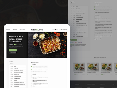 Search for recipes and order ingredients online adobe xd arla cooking design food interface recipes ui web design webdesign