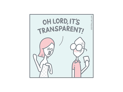 Oh Lord, it's transparent! client comic developer ecommerce handrawing illustration panel pastel