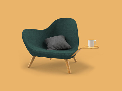 Lounge Chair Concept 60s furniture lounge chair minimal nordic product concept product design render