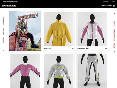 Carlings Digital Collection Page clothing collection ecommerce fashion online shopping ui website