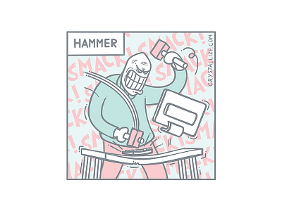 It's Hammer Time client comic developer handrawing illustration panel pastel