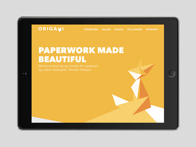 Origami - Paperwork Made Beautiful accounting finance flat fox minimal orange origami paperworks tree