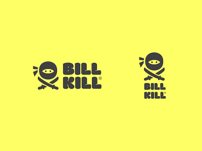 Bill Kill Logo Variations app bill kill bills finance game gamification identity landing page ninja norsk norway prototype