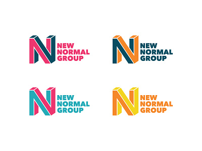 New Normal Group - Logo Color Variations ad advertising bold color company false perspective join minimal new normal