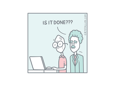 Is It Done??? client comic developer ecommerce handrawing illustration panel pastel