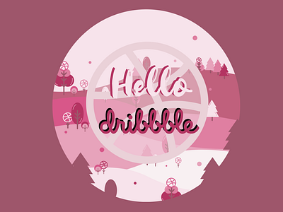 Hello Dribbble app design dribbble dribbble best shot hello hello dribbble icon illustration illustrator illustrator art illustrator design illustrator draw logo pink typography