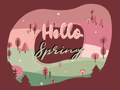 Hello Spring Illustration abode art branding conception design flat hellospring icon illustration illustration art illustration design illustrations illustrator illustrator art interface design logo minimal type vector web