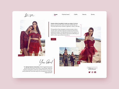 BeYou Fashion Concept WebSite beauty beyou blog design designer designer logo desktop fashion homepage interface design logo outfits stories trend ux ui webdesign website