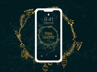 Wallpaper Christmas - Freebies christmas christmas wallpaper conception design free freebies gift gold graphic graphism illustration iphone iphonex mockup vector wallpaper wallpaper design