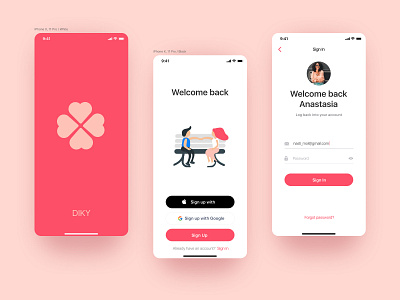Dating app 2020 app dating design logo love minimal ui ux web welcome