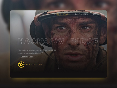 Hacksaw Ridge - promo website › 2020 concept design landing minimal movie page promo typography ui ux website