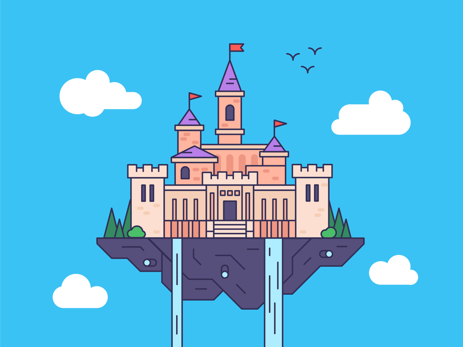 Замок в иллюстраторе