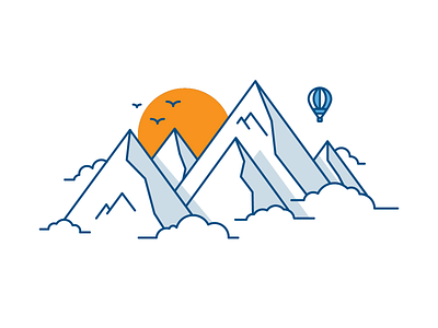 Mountain design flat icon illustration logo mountain ui ux vector