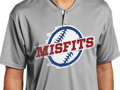 Misfits Softball Team Logo blue logo misfits red softball speed sport team