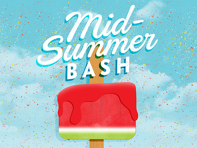 Mid-Summer Bash bash blue clouds party popsicle red sky stick summer watermelon