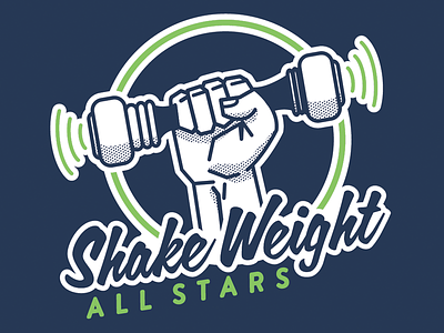 Shake Weight All Stars allstars baseball coed green logo navy shake shake weight softball sports team weight