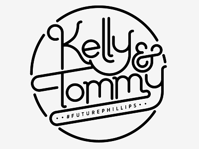 Wedding Logo ampersand circle hashtag kelly lettering logo round script tommy typography wedding