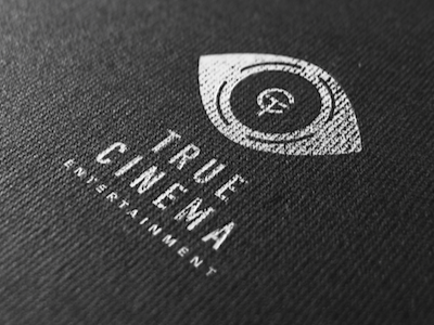 True Cinema black brand cinematography eye film logo monogram typography viewfinder white
