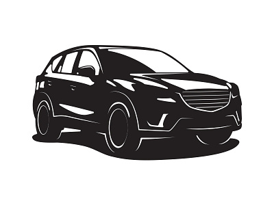 Mazda CX-5 black car crossover illustration mazda negative positive practice space suv vector white