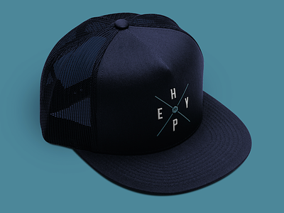 Hype Headwear apparel blue branding hat headwear hype wood logo navy trucker hat
