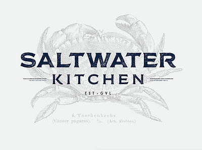 Saltwater Kitchen branding illustration kitchen logo logo design restaurant branding restaurant logo rope saltwater trident typography weathered
