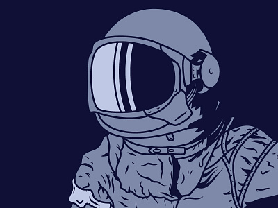 Astronaut astronaut illustration monotone