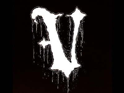 V is for Voltron blackletter illustration metal typography