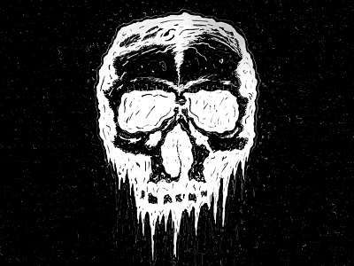 Gimme your Skulls blacker than black illustration metal skull