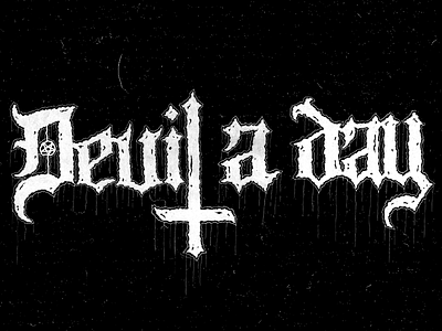 Devil a day blackletter devil metal